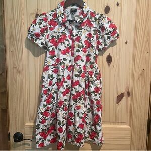 Zac Kids Floral and Apple Print‎ Dress Size XL 14/16